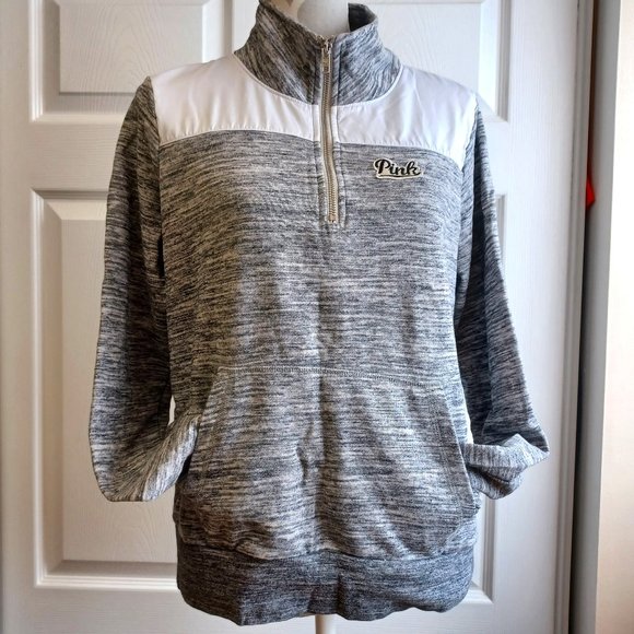 LOVE PINK Victoria's Secret 1/2 zip long sleeved shirt (3006 - Picture 1 of 8